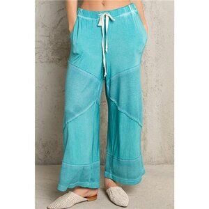 POL‎ Elastic Waistband Wide Leg Pants with Drawstring